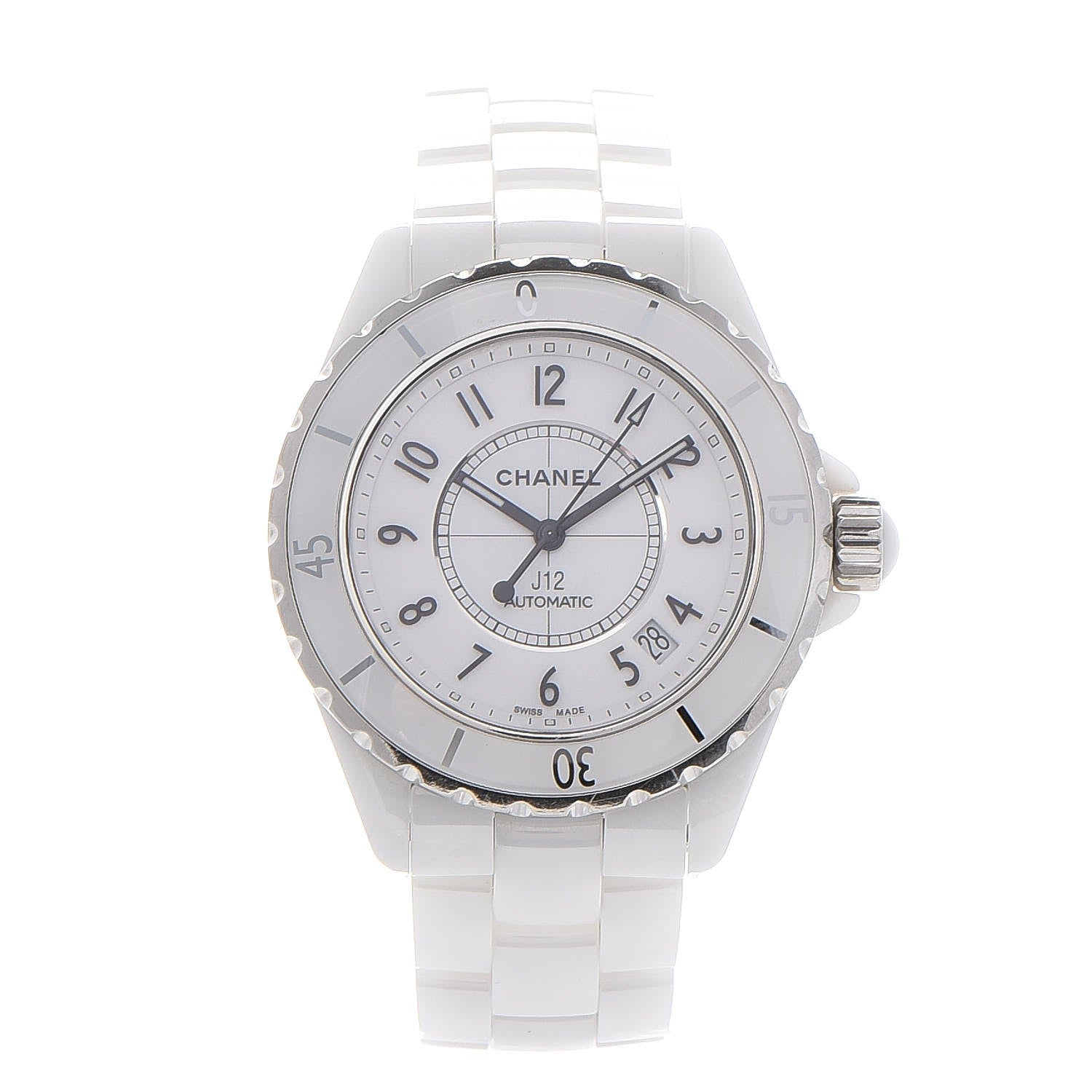 Chanel Stainless Steel Ceramic 38mm J12 Automatic Watch White 1 of 9