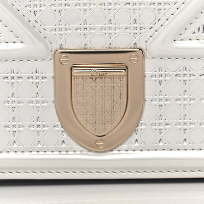 Christian Dior Patent Micro-Cannage Diorama Wallet on Chain Pouch White 7 of 10
