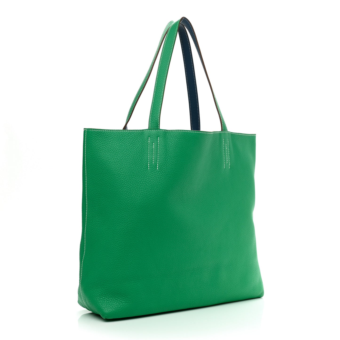 Taurillon Clemence Double Sens 36 Reversible Tote Menthe Colvert