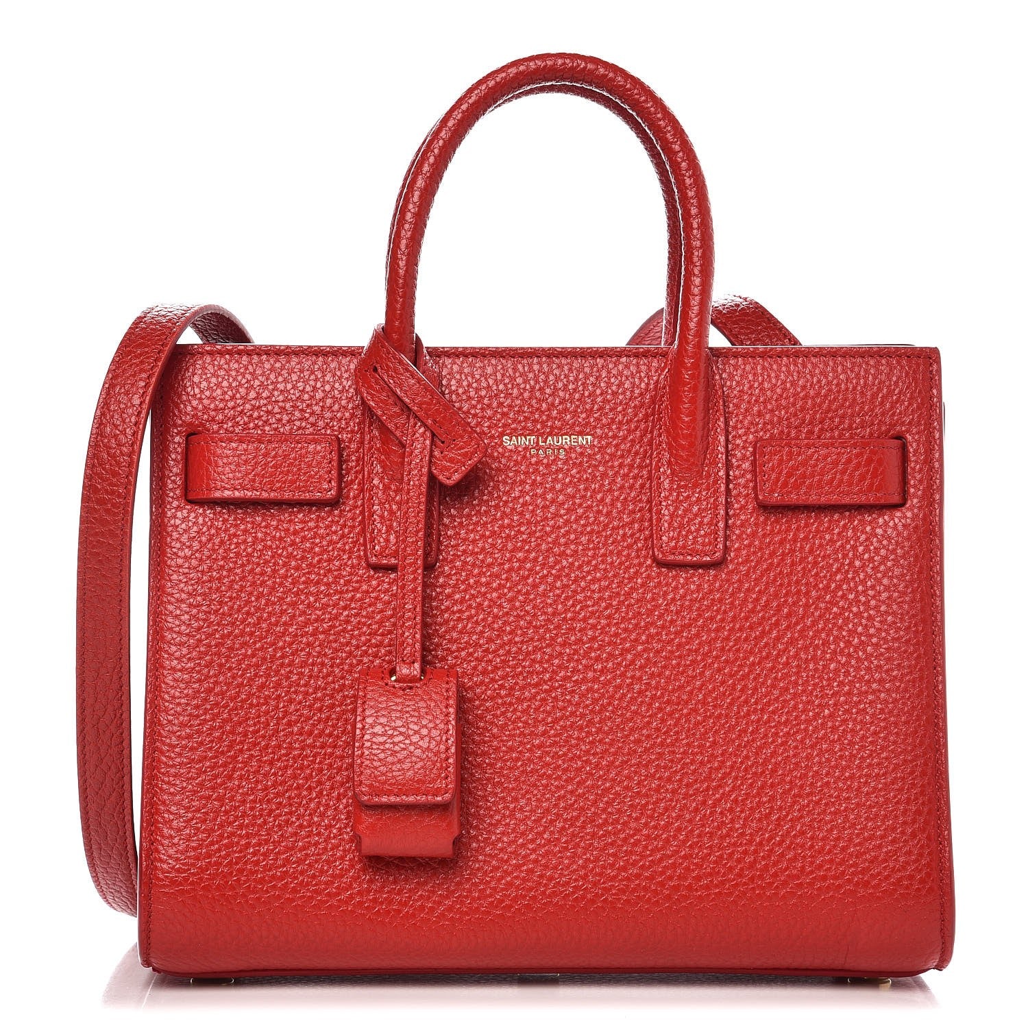 Saint Laurent Grained Calfskin Nano Sac De Jour New Red 1 of 8
