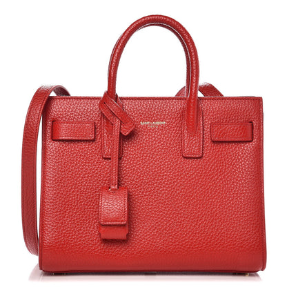 Saint Laurent Grained Calfskin Nano Sac De Jour New Red 1 of 8