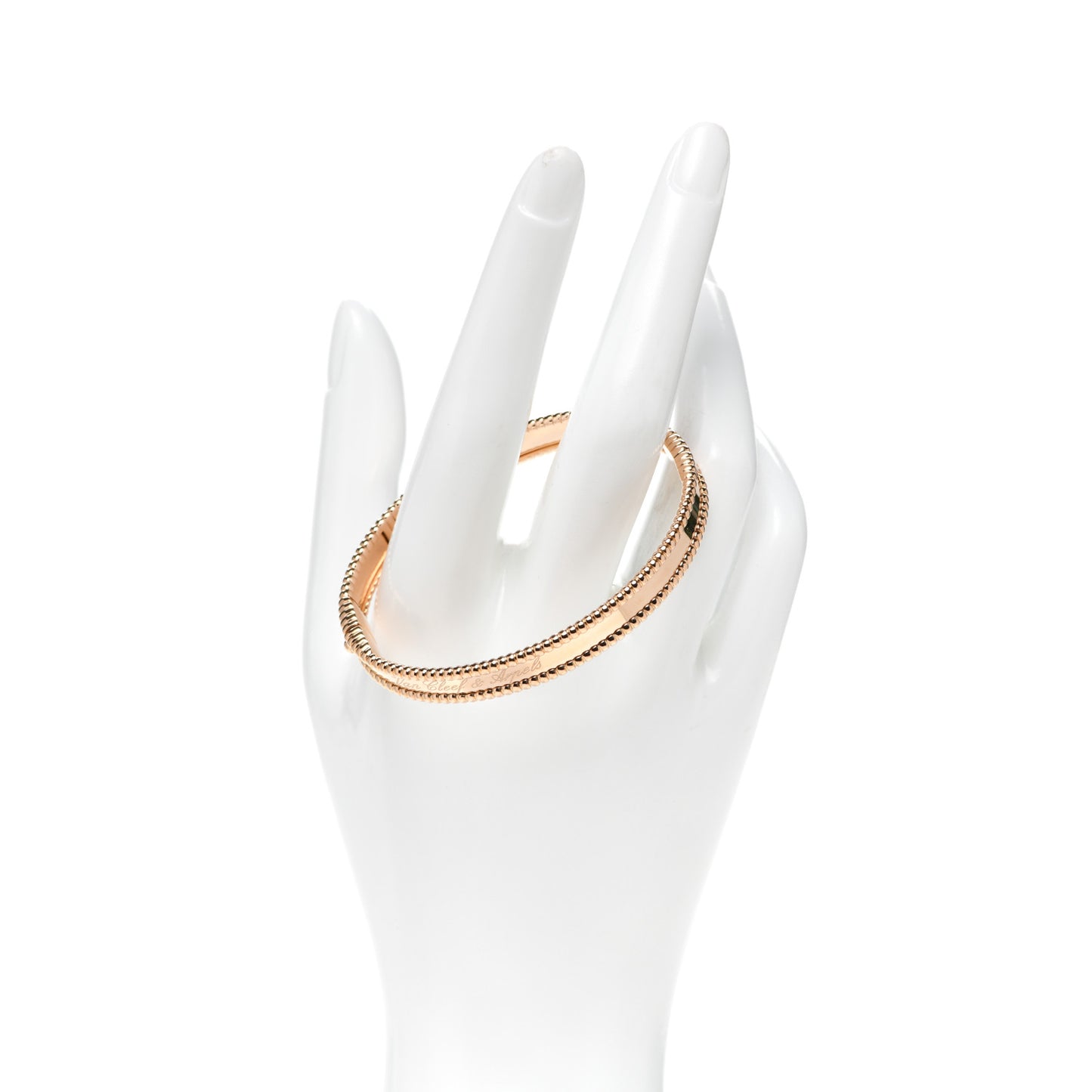 18K Rose Gold Perlee Signature Bangle Bracelet M