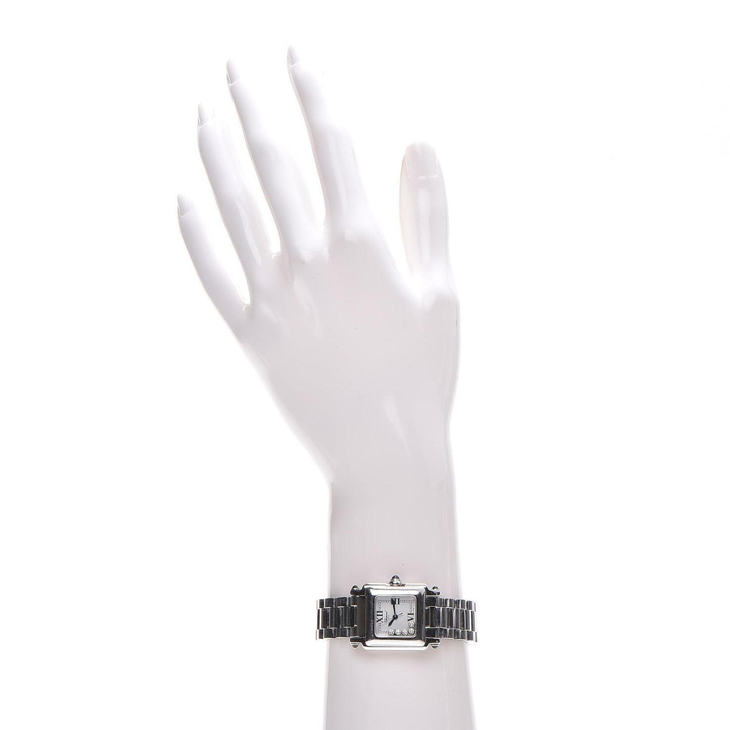 Stainless Steel 5 Floating Diamond 23mm 5 Happy Sport Quartz Watch White 27/8893-23