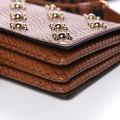 Stella McCartney Alter Snake Embossed Studded Small Flo Shoulder Bag Cinnamon 8 of 8