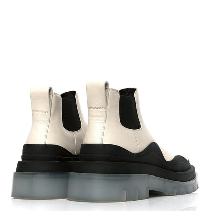 Bottega Veneta Calfskin The Tire Cropped Chelsea Boots 37 Wax Black Transparent 3 of 4