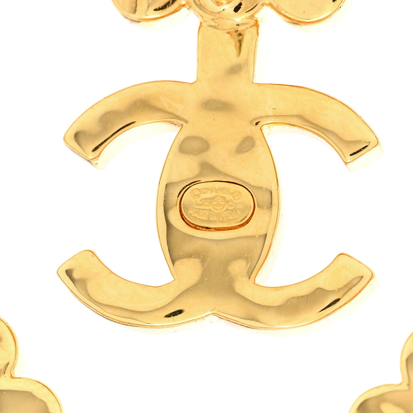 Crystal Heart CC Earrings Gold