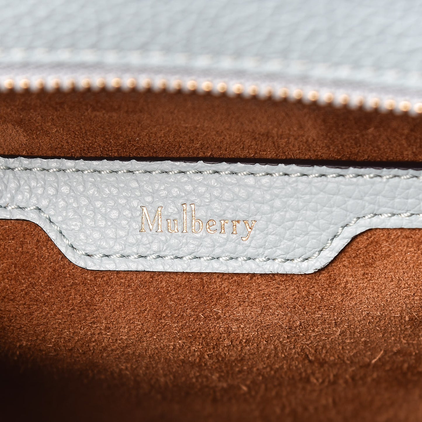 Small Classic Grain Small Bayswater Zip Tote Light Antique Blue