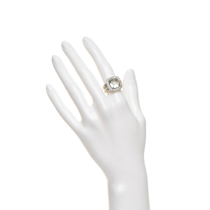 David Yurman Sterling Silver Diamond Prasiolite 11mm Albion Ring 52 6 2 of 6