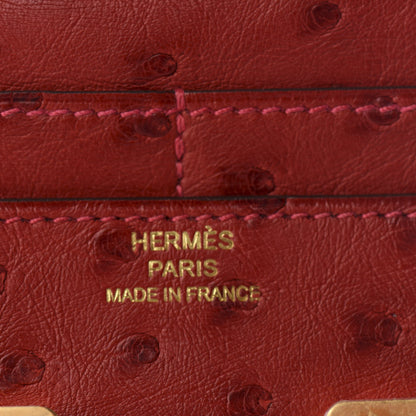 Hermes Ostrich Constance Short Wallet Rouge Vif 5 of 7