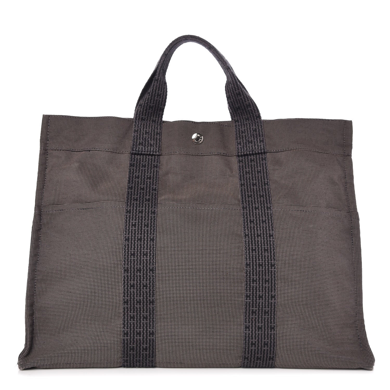 Hermes Canvas Herline MM Tote Grey 1 of 7