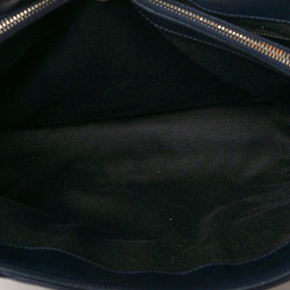 Saint Laurent Calfskin Y Quilted Monogram Large Loulou Chain Satchel Blue 5 of 12