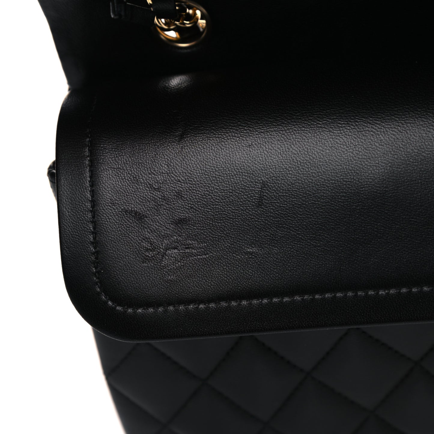 Lambskin Quilted Medium Double Flap Black
