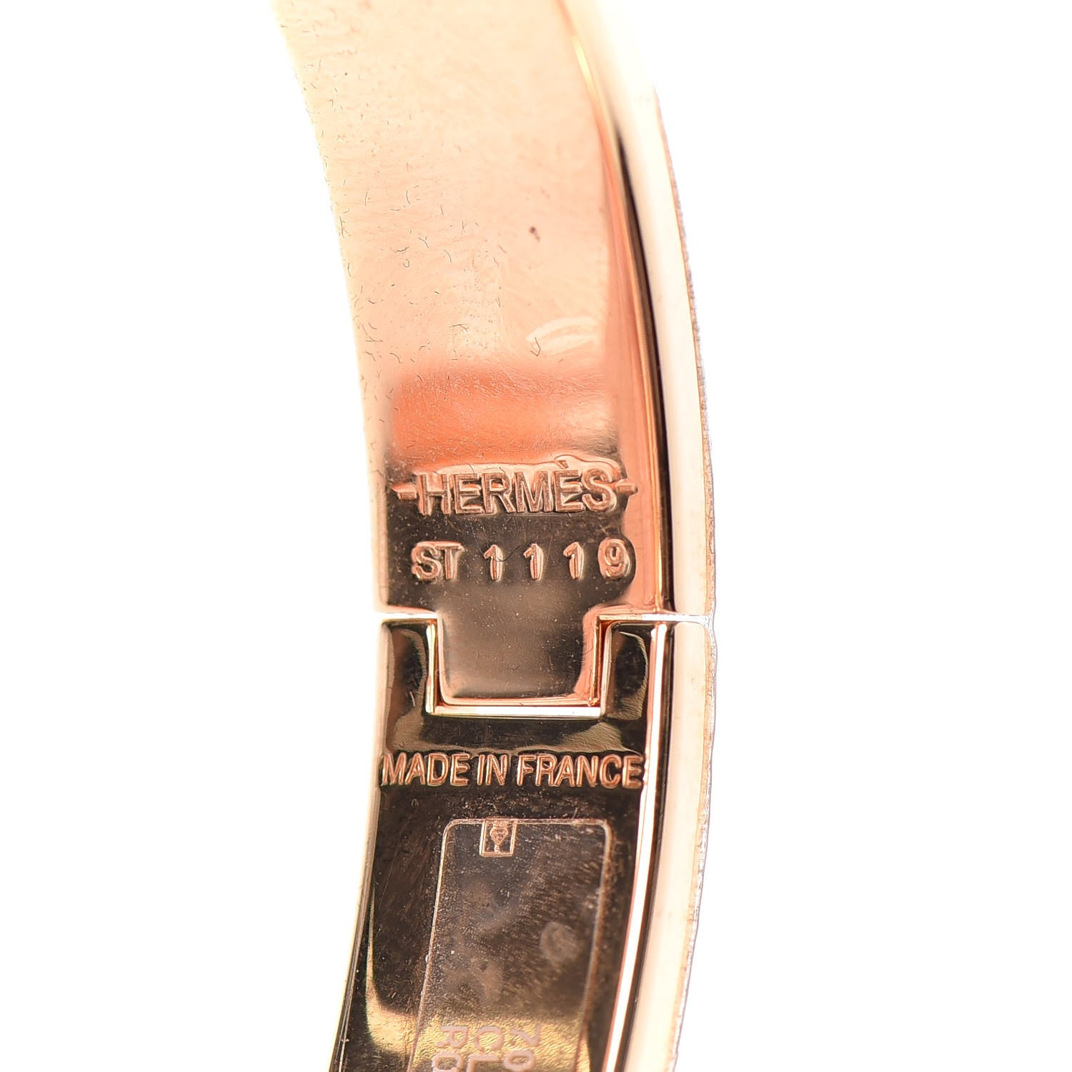 Hermes Enamel Narrow Clic Cadenas Bracelet PM Rose Dragee 4 of 4