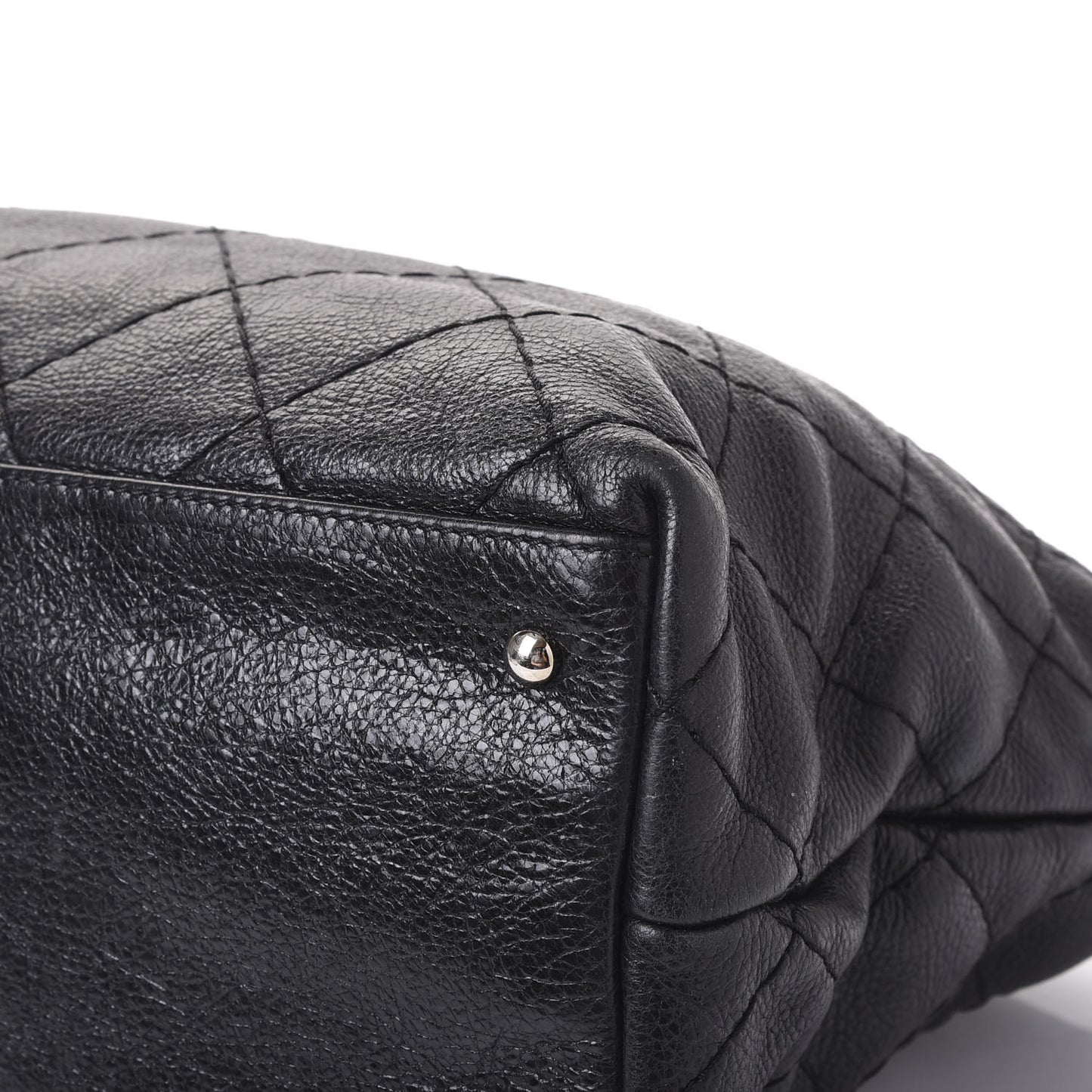 Glazed Calfskin Large On The Road Tote Black