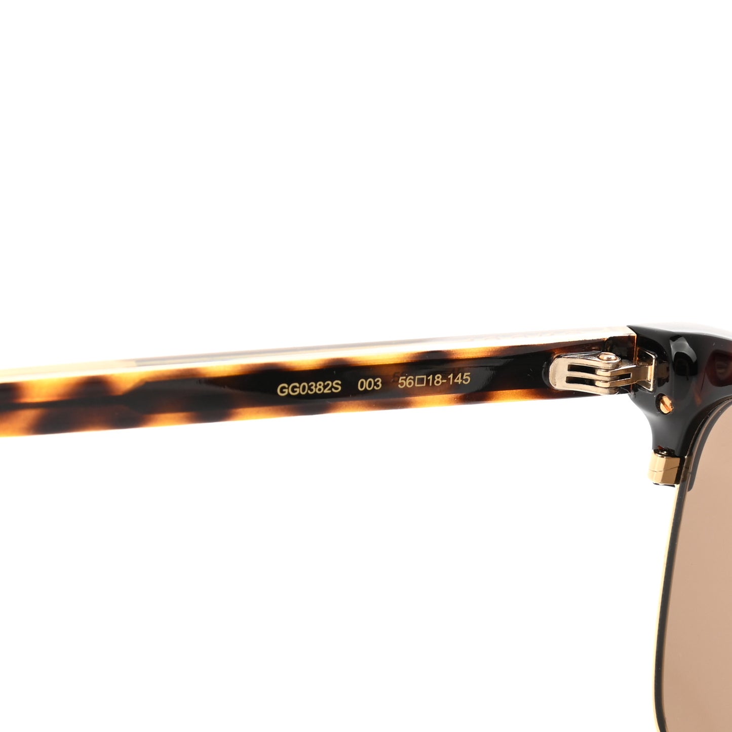 Acetate Square Frame Web Sunglasses GG0382S Tortoise