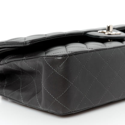 Chanel Lambskin Quilted Medium Double Flap Dark Grey 10 of 11