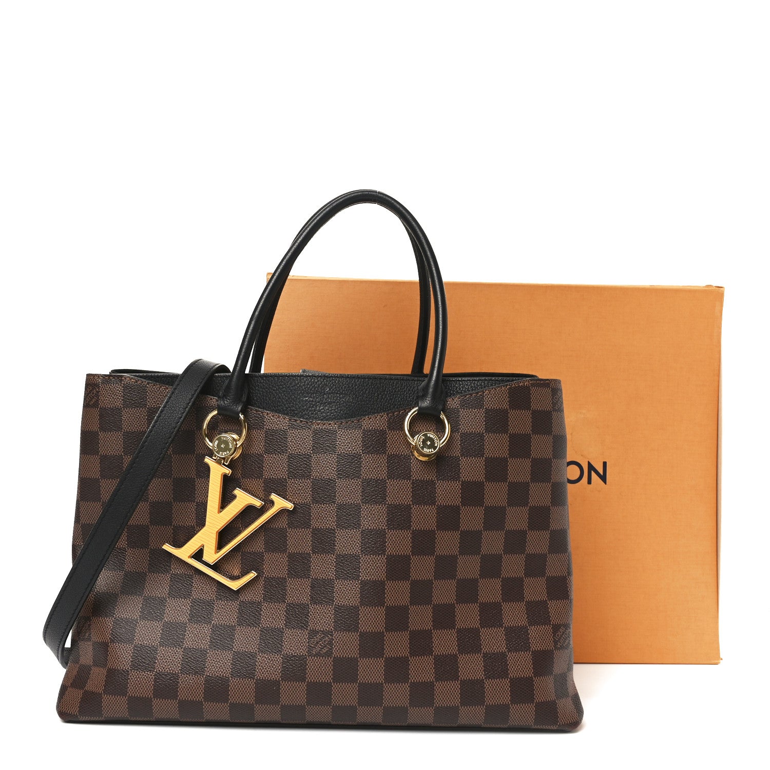 【極美品】Louis Vuitton モノグラム LVロゴ リバーシブル 85 Louis Vuitton Damier Ebene LV Riverside Black 1800245 – FASHIONPHILE