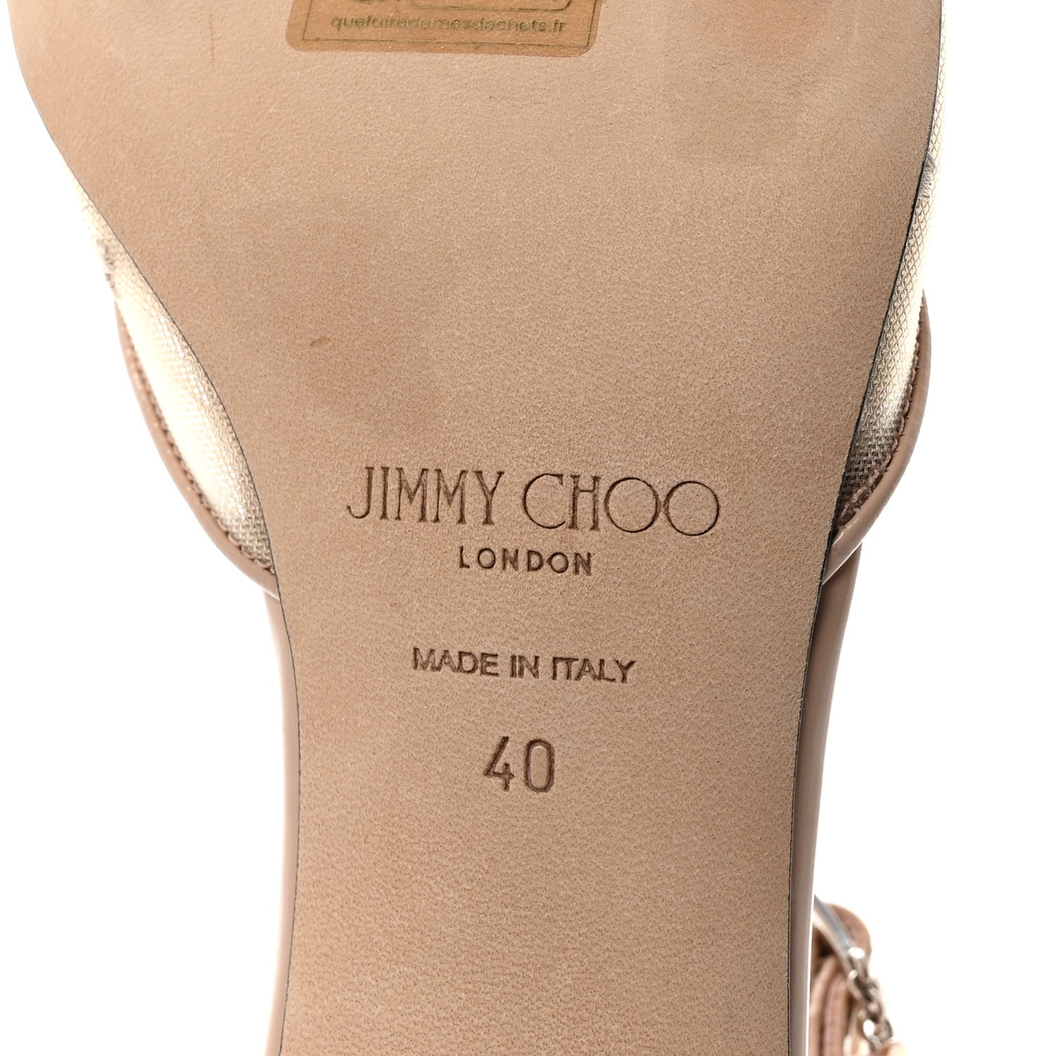 Jimmy Choo Calfskin Mesh Embroidered Aren 45 Slingback Pumps 40 Macaron 7 of 9