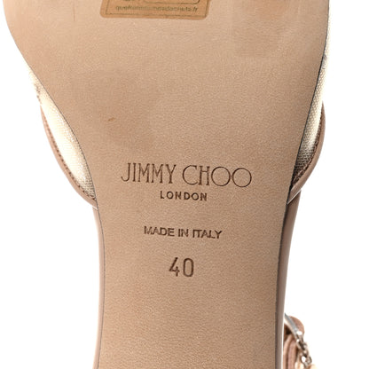 Jimmy Choo Calfskin Mesh Embroidered Aren 45 Slingback Pumps 40 Macaron 7 of 9