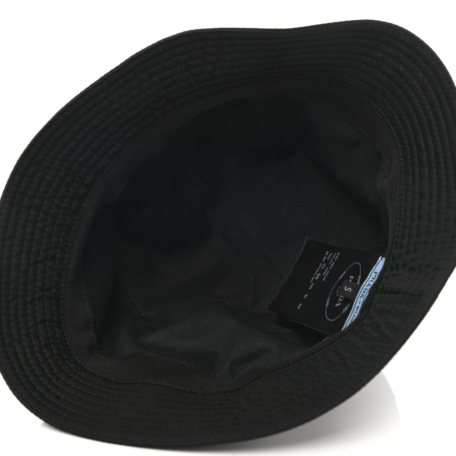 Prada Re-Nylon Metal Triangle Logo Womens Bucket Hat S Black 7 of 8