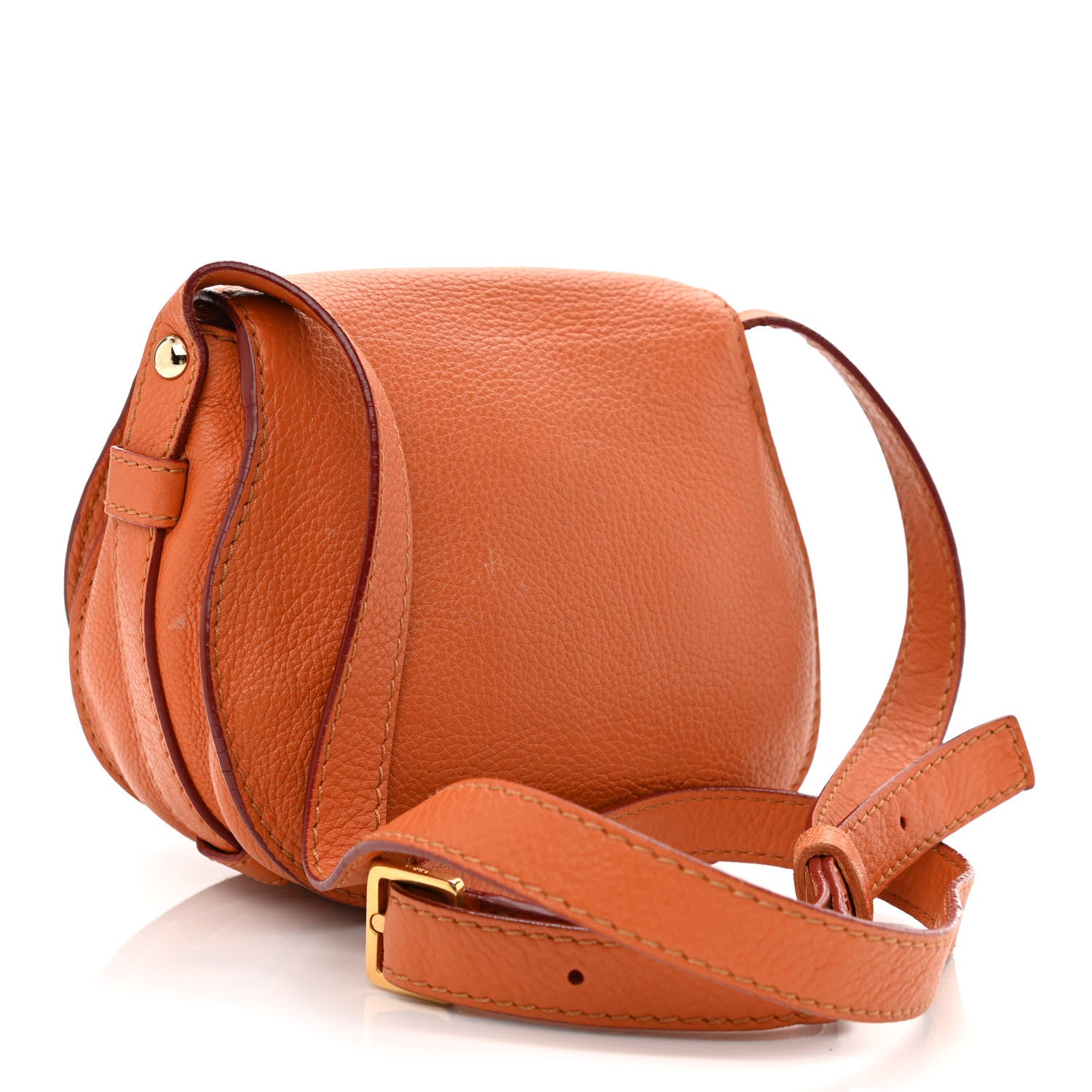 Chloe Calfskin Mini Marcie Round Crossbody Bag Orange 3 of 10