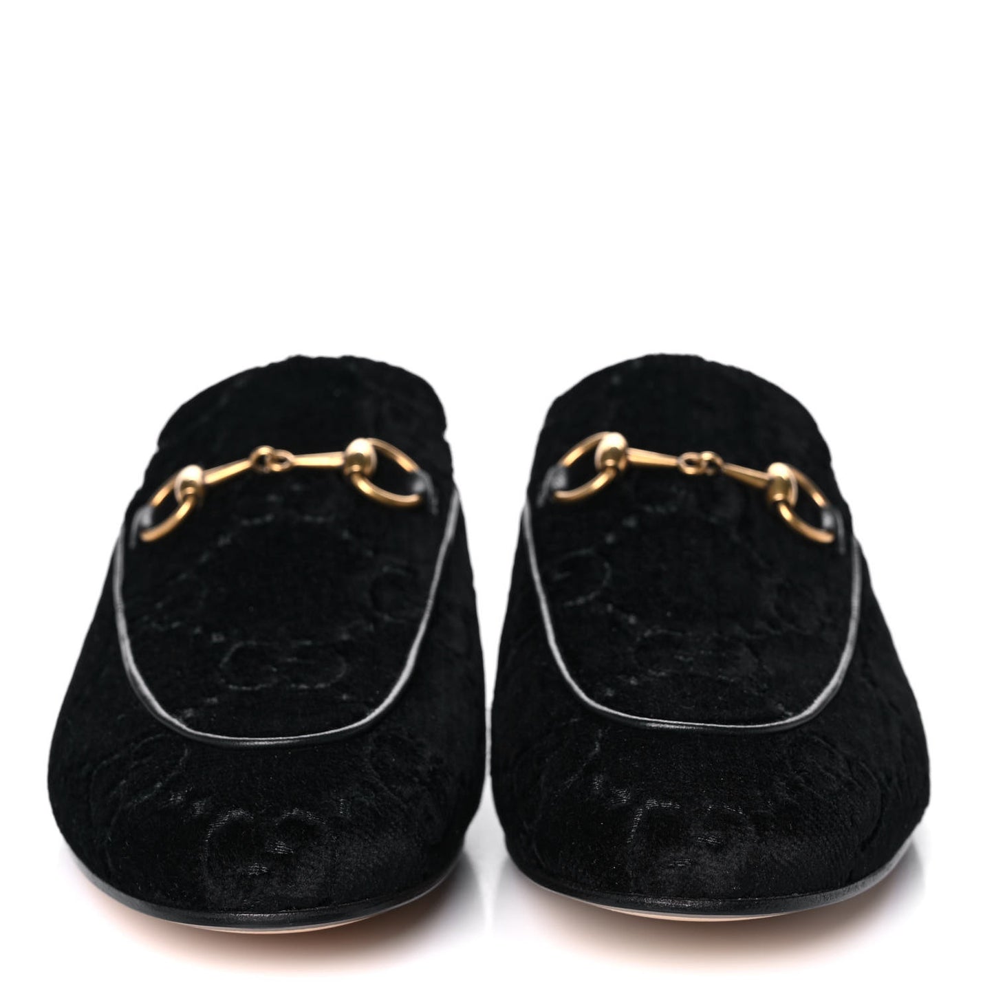 Velvet GG Monogram Womens Princetown Slippers 37 Black