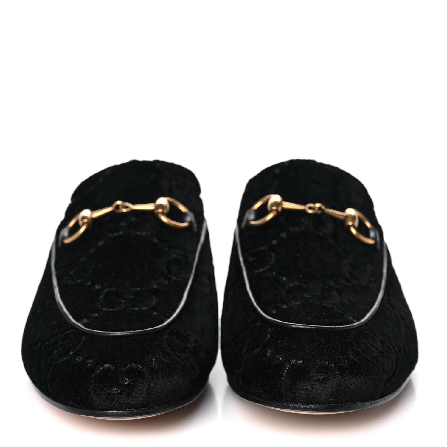 Gucci Velvet GG Monogram Womens Princetown Slippers 37 Black 2 of 9