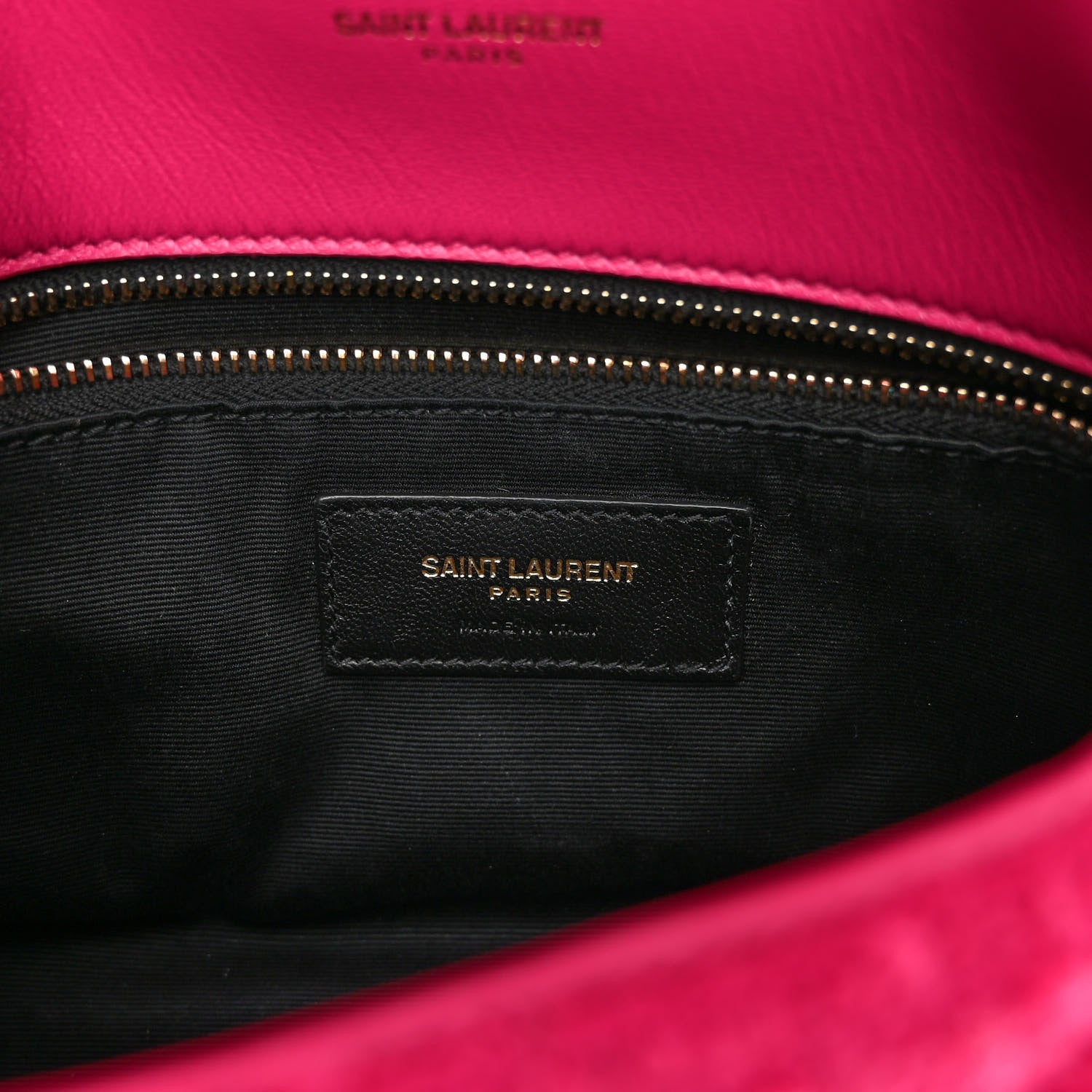 Saint Laurent Boucle Tweed Quilted Toy Loulou Puffer Monogram Chain Satchel Magenta 6 of 9