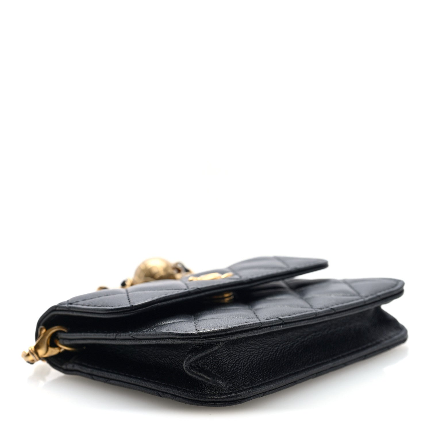 Chanel Lambskin Quilted Pearl Crush Flap With Chain Black 4 of 11