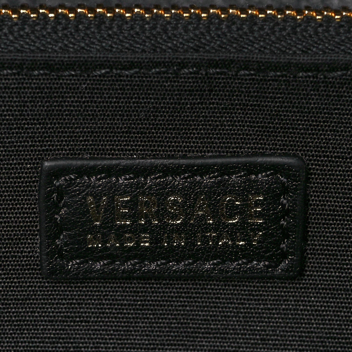 Grained Calfskin Virtus Wallet On Chain Black