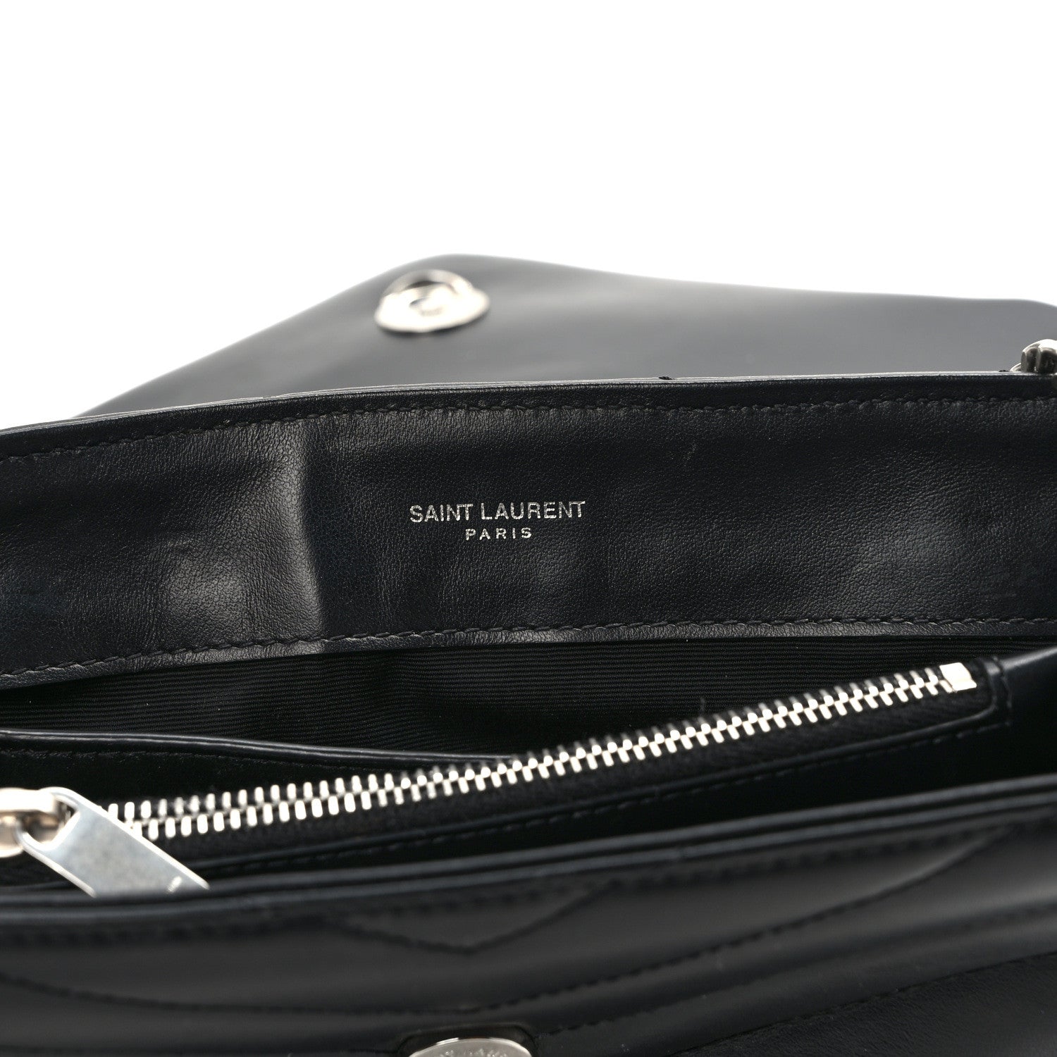 Saint Laurent Calfskin Y Quilted Monogram Small Loulou Chain Satchel Black 7 of 15