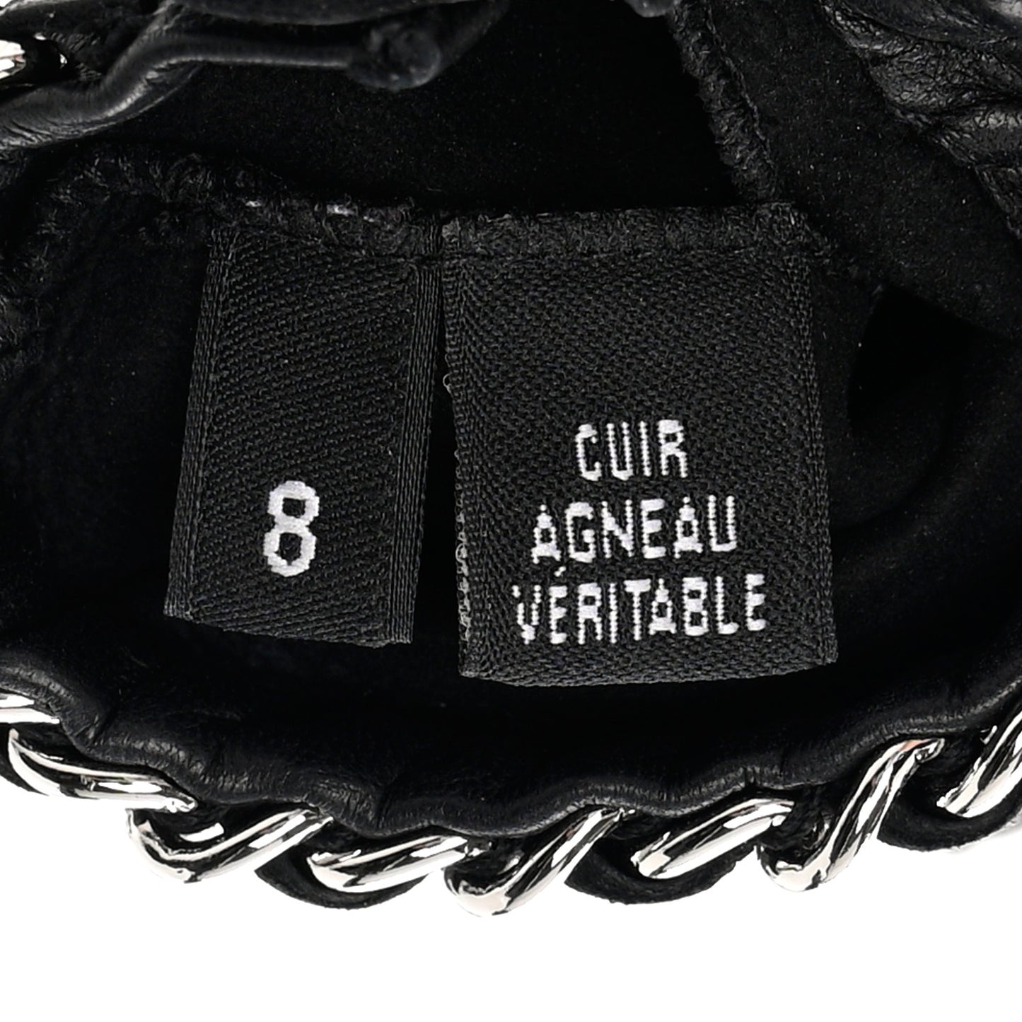 Lambskin Perforated Chain CC Gloves 8 Black