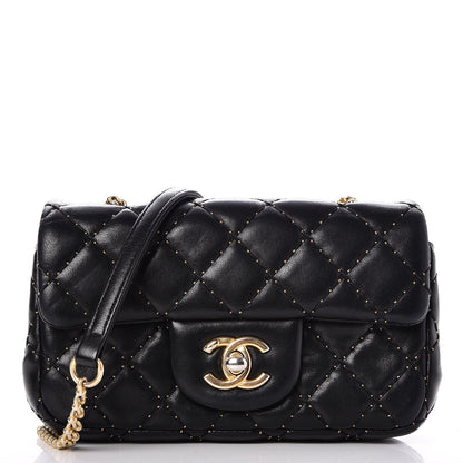 Chanel Lambskin Quilted Extra Mini Studded Flap Black 1 of 8