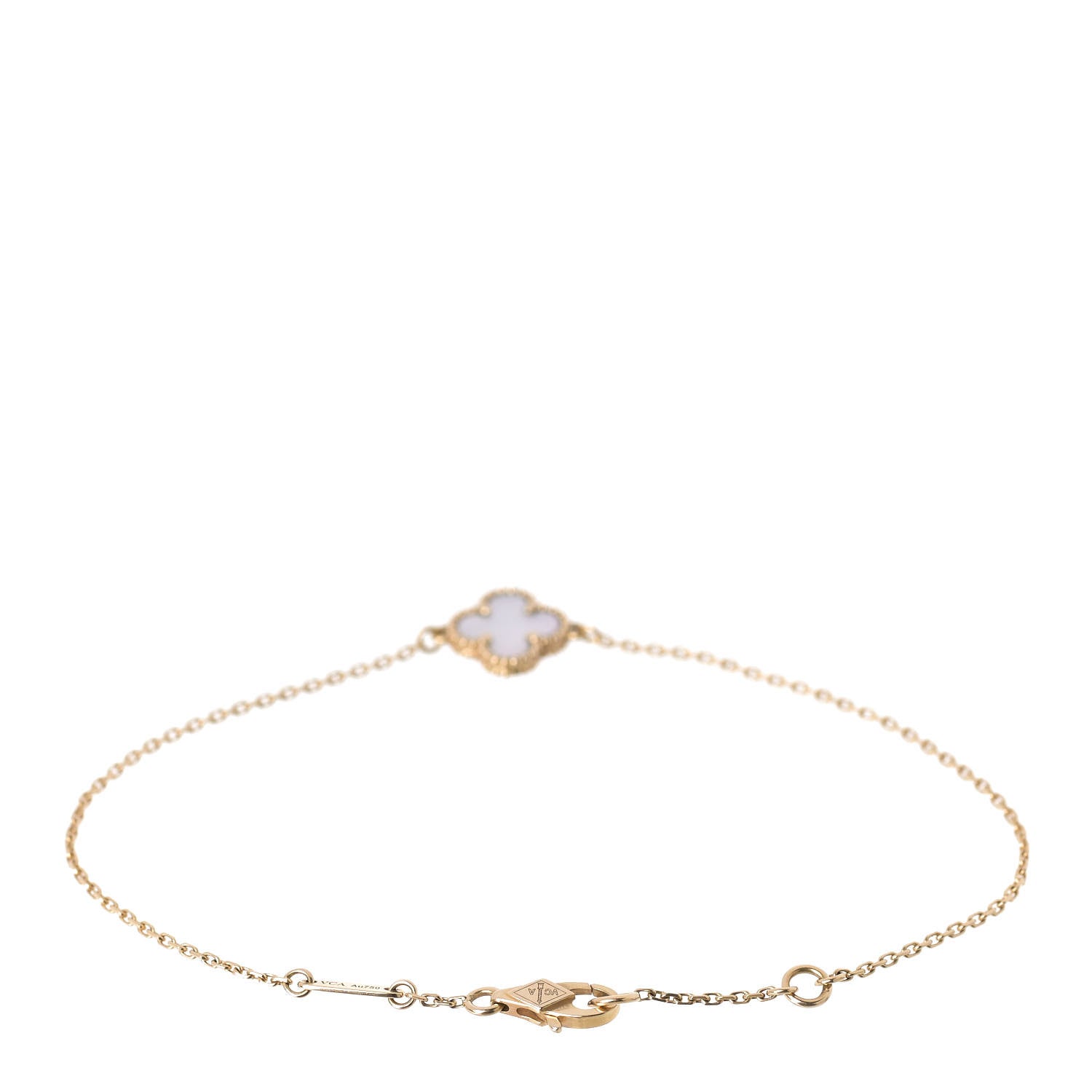 Van Cleef & Arpels 18K Yellow Gold Mother of Pearl Sweet Alhambra Bracelet 3 of 5