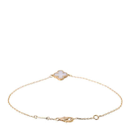 Van Cleef & Arpels 18K Yellow Gold Mother of Pearl Sweet Alhambra Bracelet 3 of 5