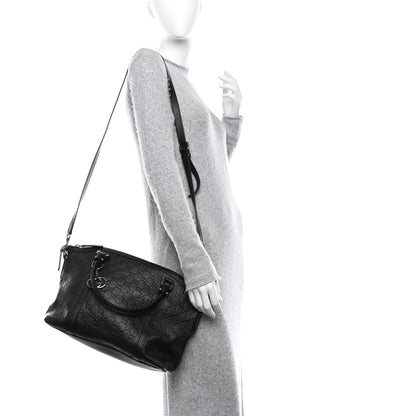 Gucci Guccissima Medium GG Charm Dome Satchel Black 2 of 10