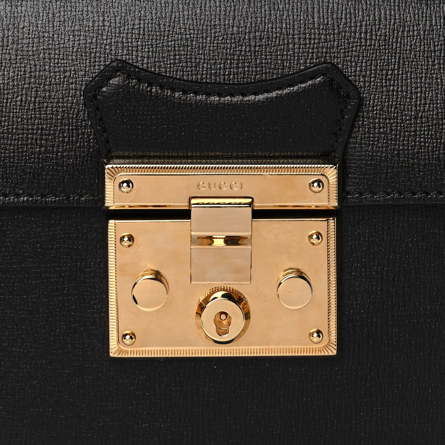 Calfskin Small Padlock Bamboo Shoulder Bag Black