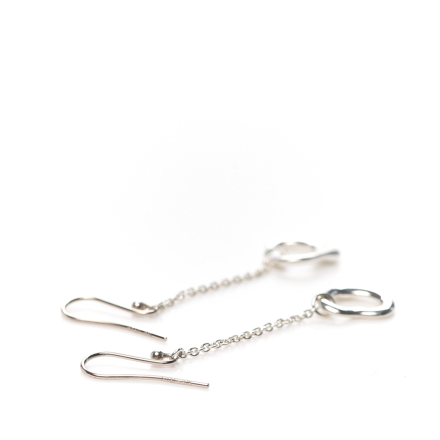 Tiffany Sterling Silver Elsa Peretti Open Heart Drop Earrings 3 of 4