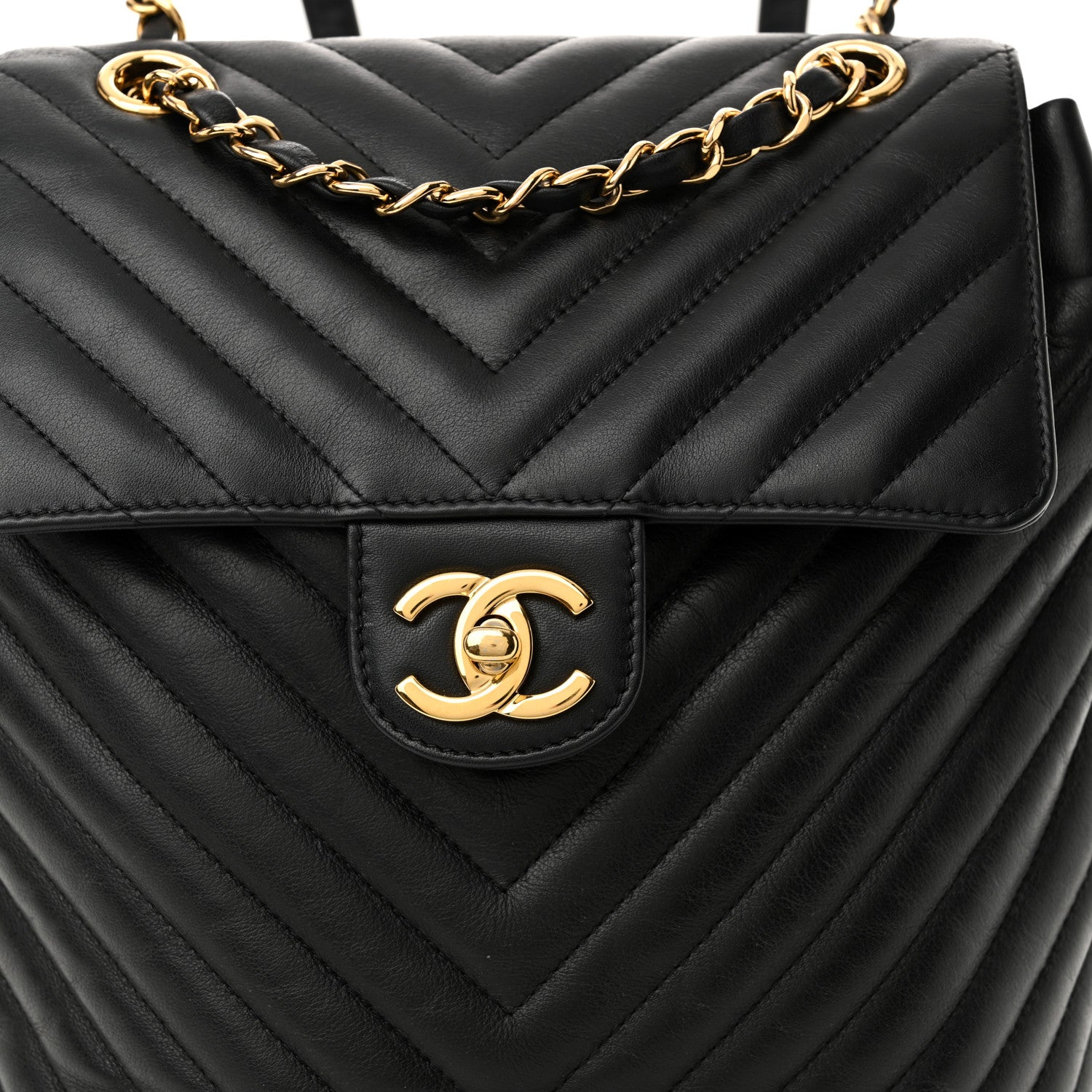 Chanel Calfskin Chevron Quilted Small Urban Spirit Backpack Black 8 of 11