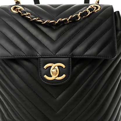 Chanel Calfskin Chevron Quilted Small Urban Spirit Backpack Black 8 of 11