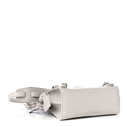 Balenciaga Grained Calfskin Neo Classic Silver Hardware Nano City Crossbody Chalky White 4 of 9