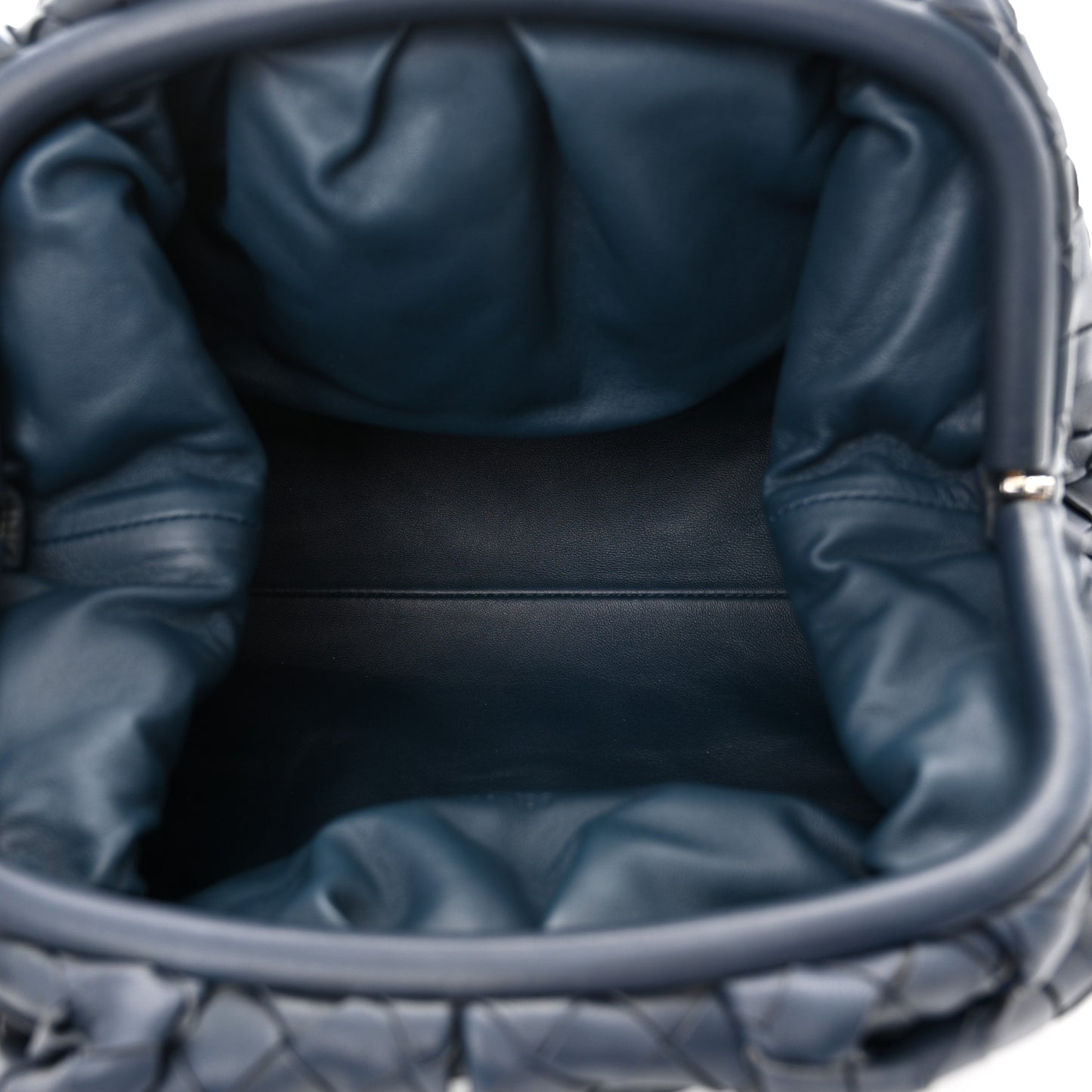 Nappa Maxi Intrecciato The Pouch Oversized Clutch Deep Blue