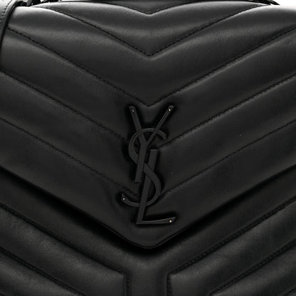 Saint Laurent Calfskin Y Quilted Monogram Monochrome Medium Loulou Chain Satchel Black 8 of 13