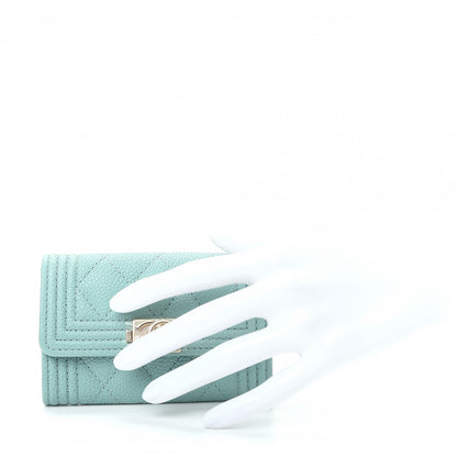 Chanel Caviar Quilted Boy Flap Card Holder Light Blue 2 of 9