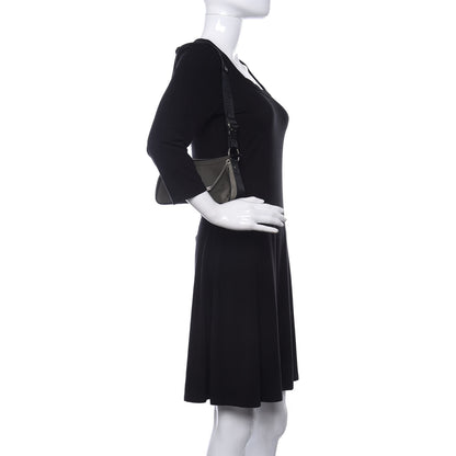 Christian Dior Silk Jersey Crystal Hardcore Shoulder Bag Grey Black 2 of 9