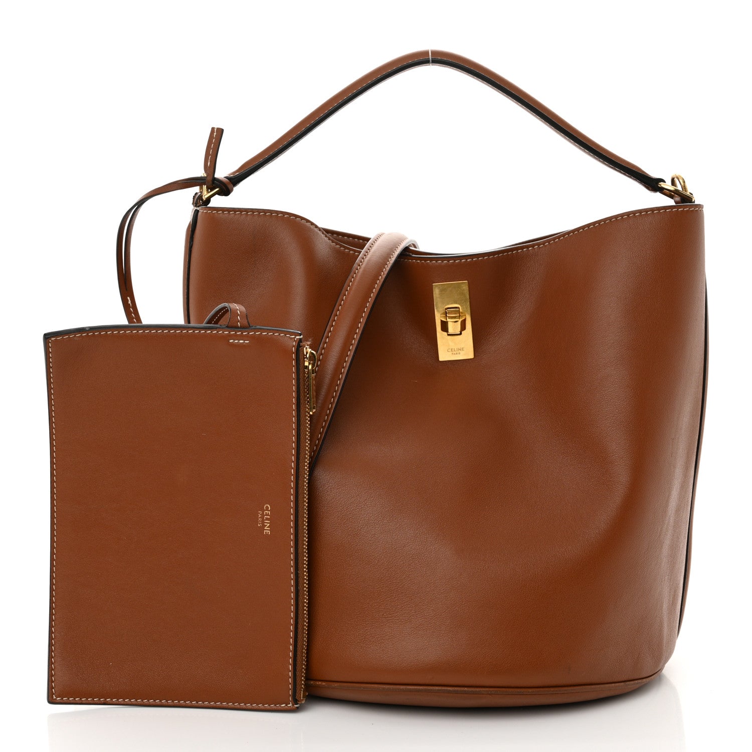 Celine Smooth Calfskin Bucket 16 Bag Tan 1628630 – FASHIONPHILE
