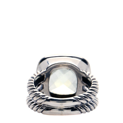David Yurman Sterling Silver Diamond Prasiolite 11mm Albion Ring 49 4.75 3 of 4