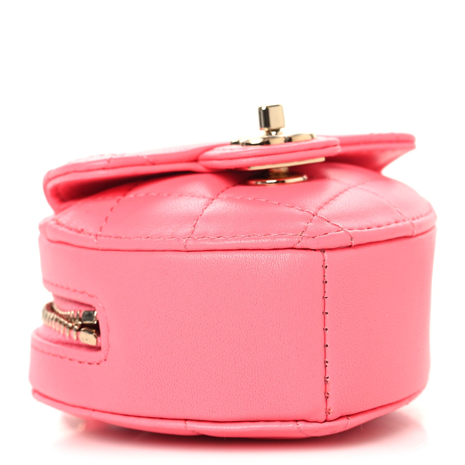 Chanel Lambskin Quilted CC In Love Heart Coin Purse With Chain  Pink 3 of 9
