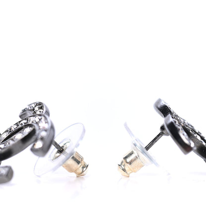 Chanel Ruthenium Crystal Pearl CC Drop Earrings 3 of 4
