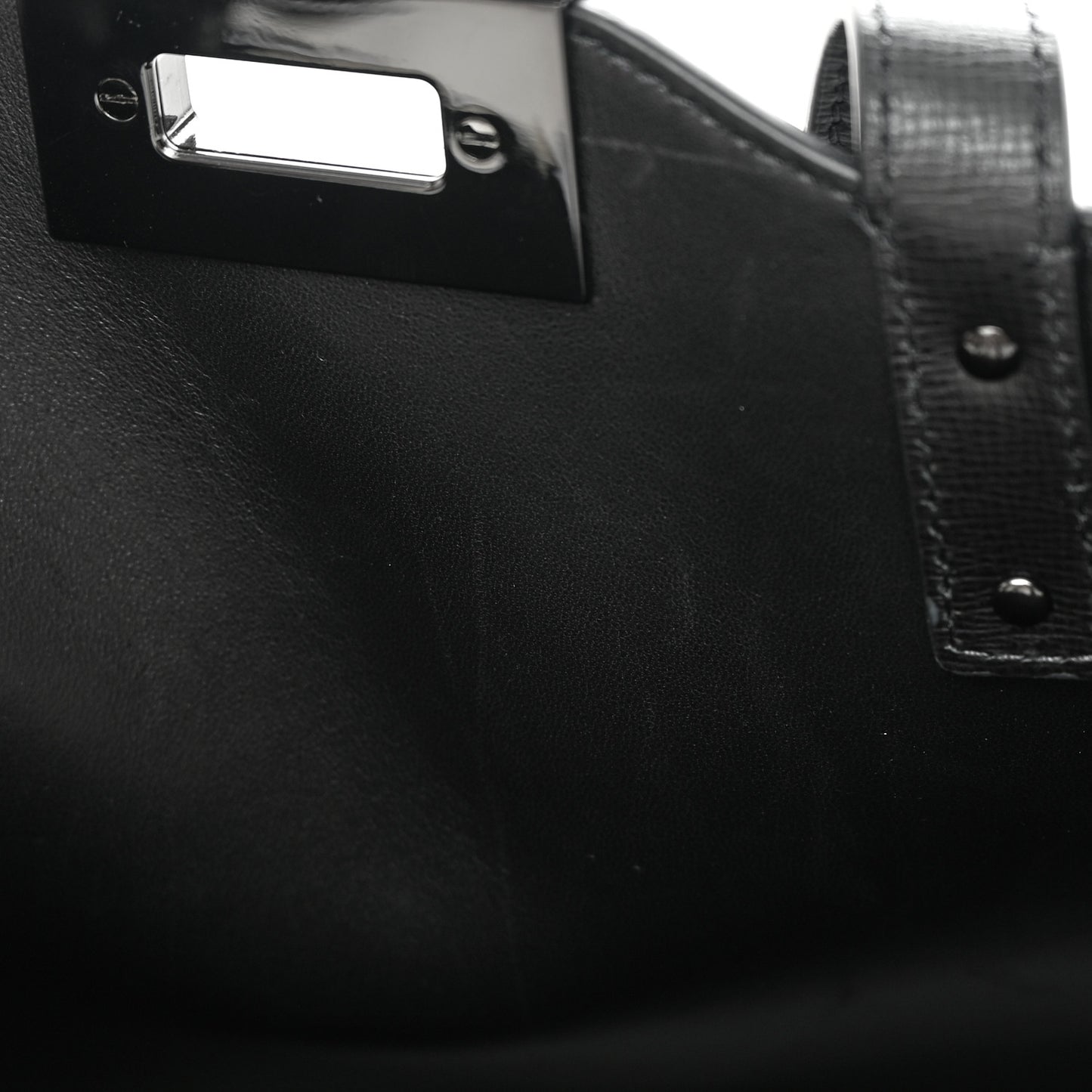 Grainy Calfskin Rockstud Alcove Tote Black